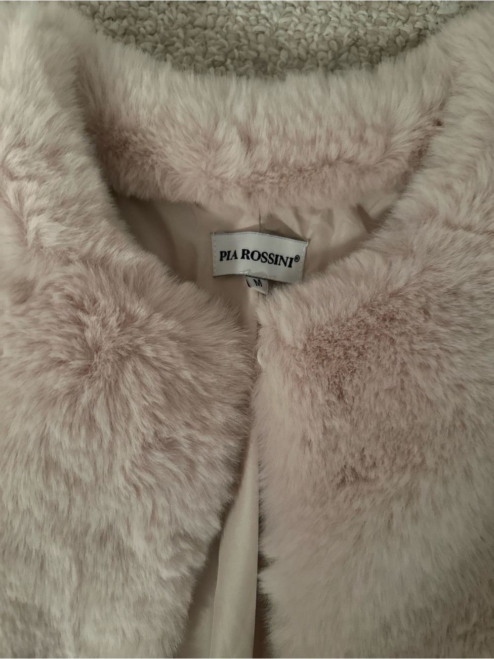 Pia Rossini Women's Plush Teddy Jacket in Light Blush Pink